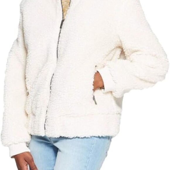 Universal Thread Sherpa Bomber Jacket in Ivory, Size Small - Picture 3 of 14